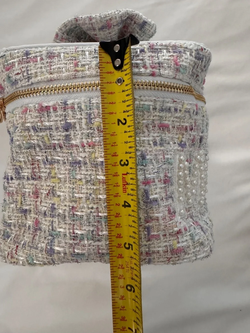 NWT Tweed Pastel Makeup Train Case
